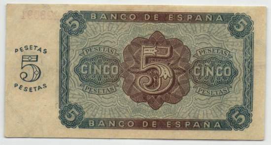 5 Pesetas 1938